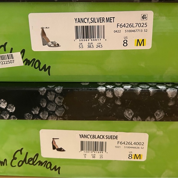 Sam Edelman Silver and Black Heels - Picture 2 of 2